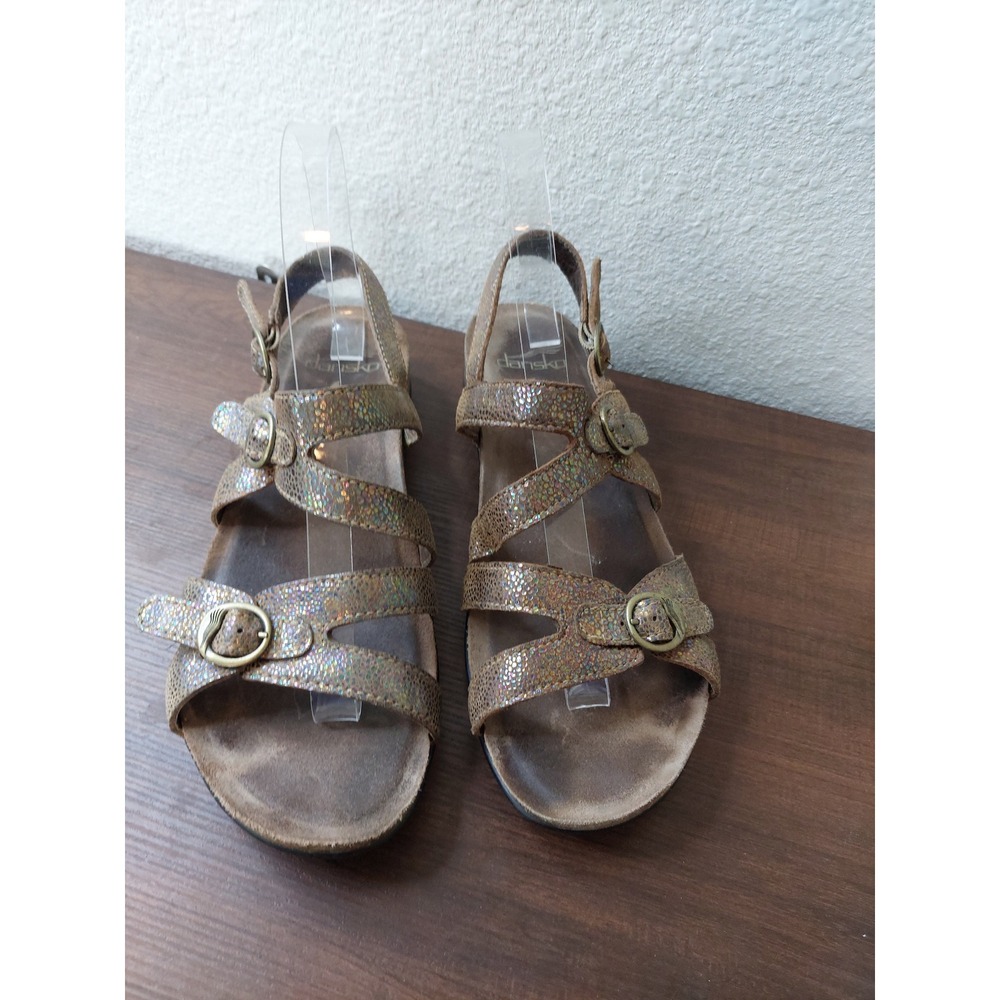 Dansko Jameson Champagne‎ Shimmer Strappy Comfort Sandals Size 9